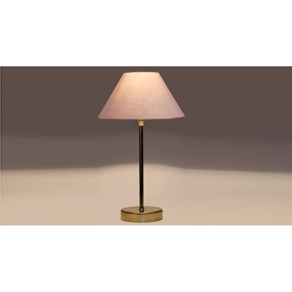 Grey cotton with Metal Gold Table Lamp