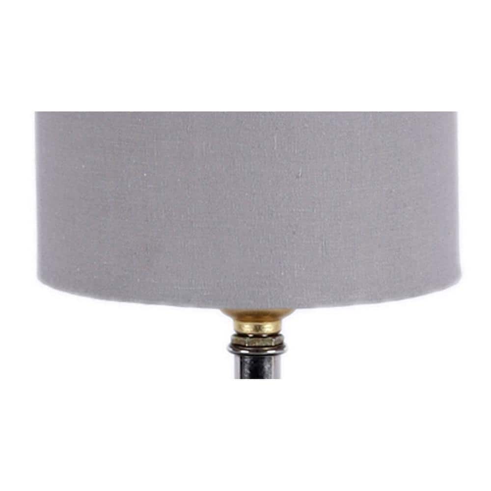 Morgan Grey cotton & solid wood table lamp