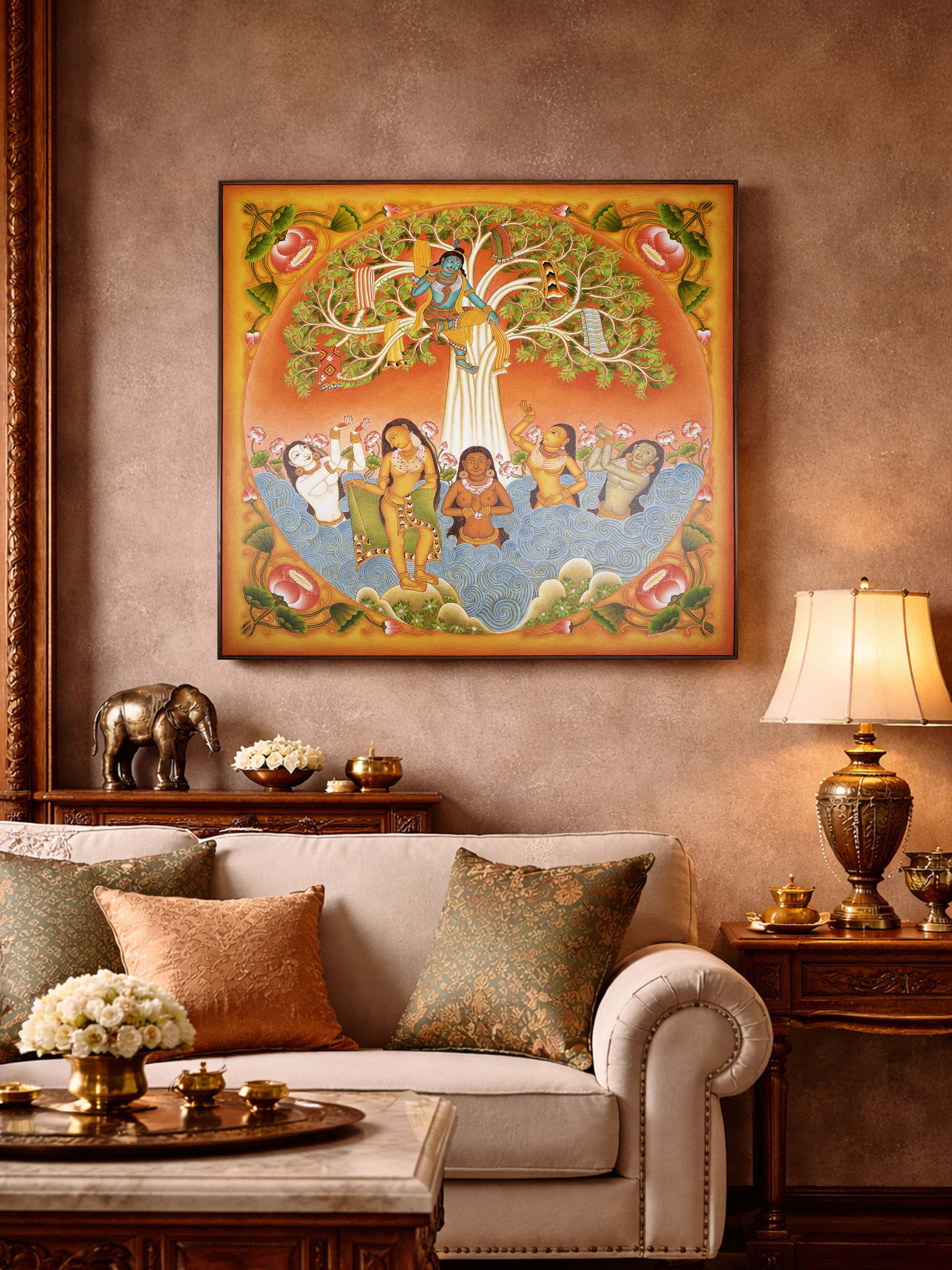 Gopi Vasthraharna Kerala Mural Painting