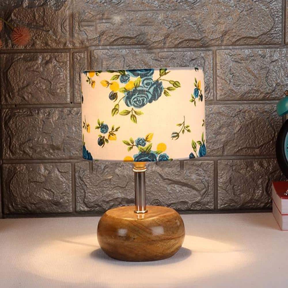 Magnolia Multicolor cotton & solid wood table lamp