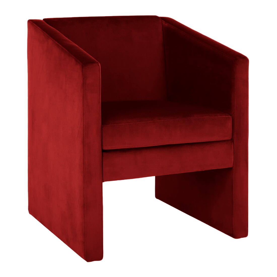 Shuntina Accent Velvet Chair in Red Colour