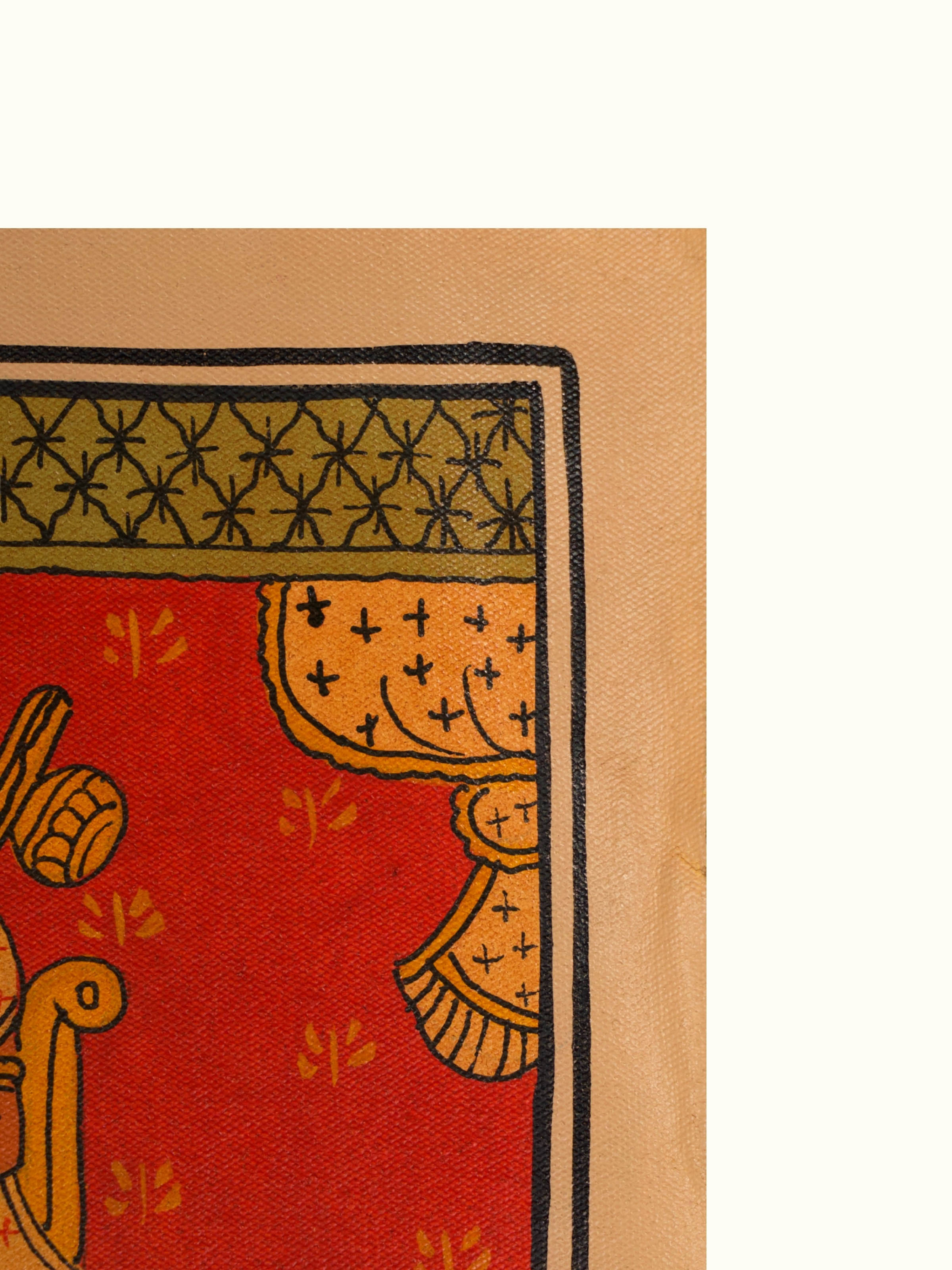 Story of Ganesha Cheriyal Painting