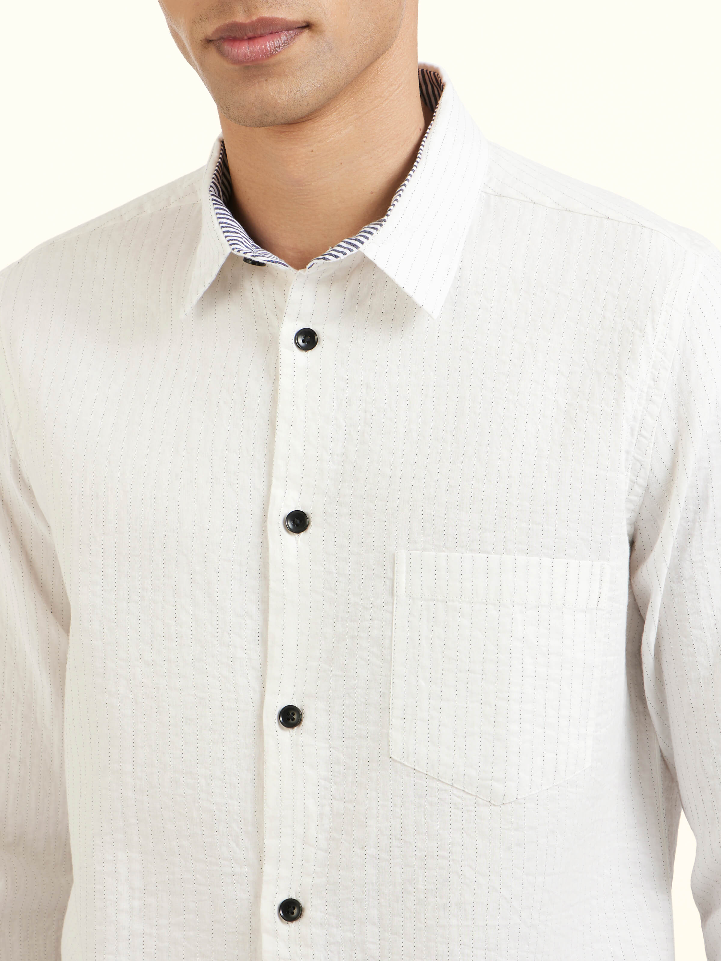 Off-White Cotton Quilting Shirt