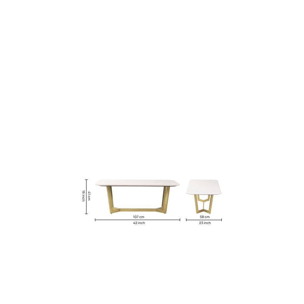 Linden Coffee Table In Stainless Steel Mirror Gold Finish