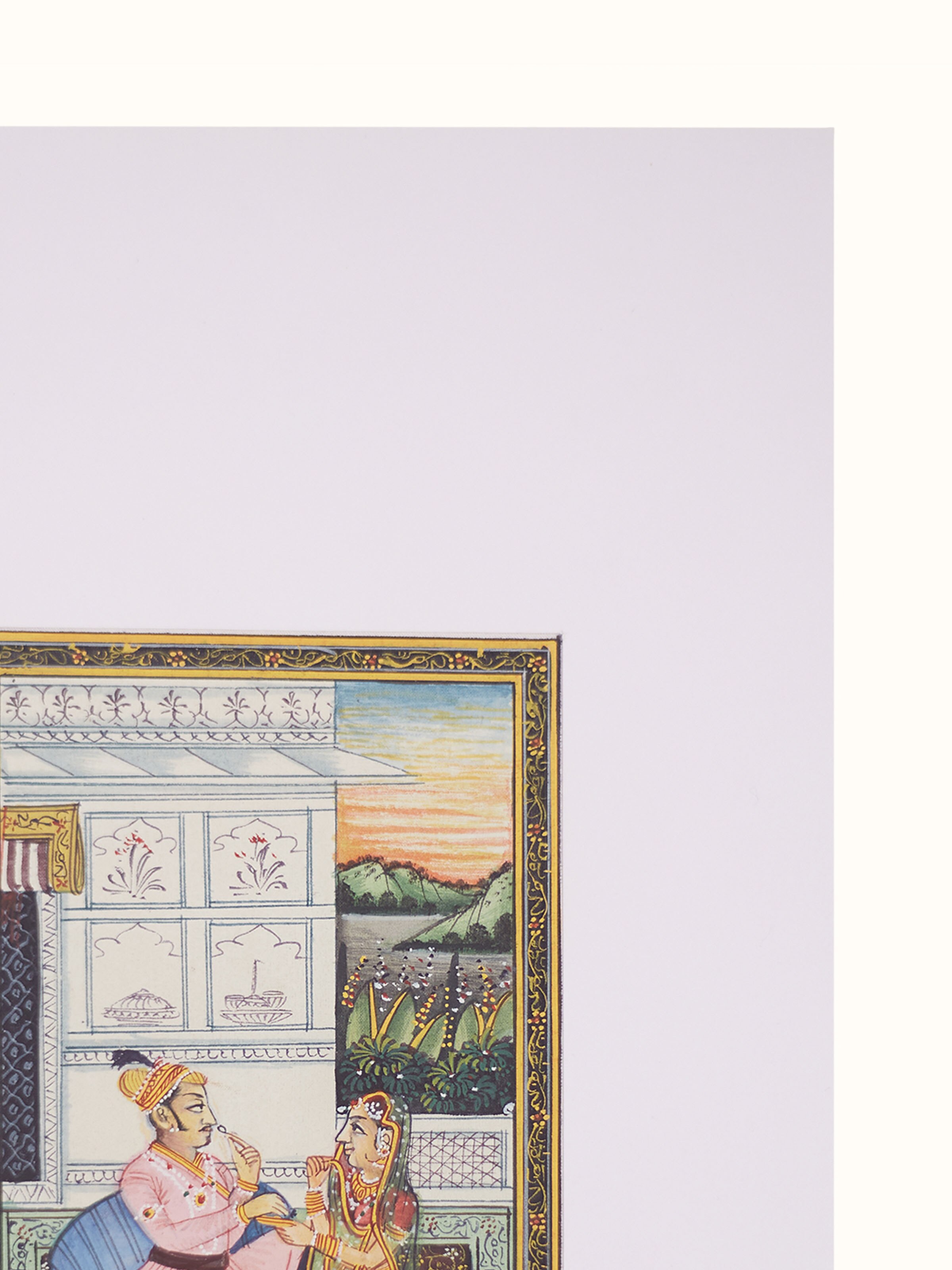 Mughal Love Scene Miniature Painting