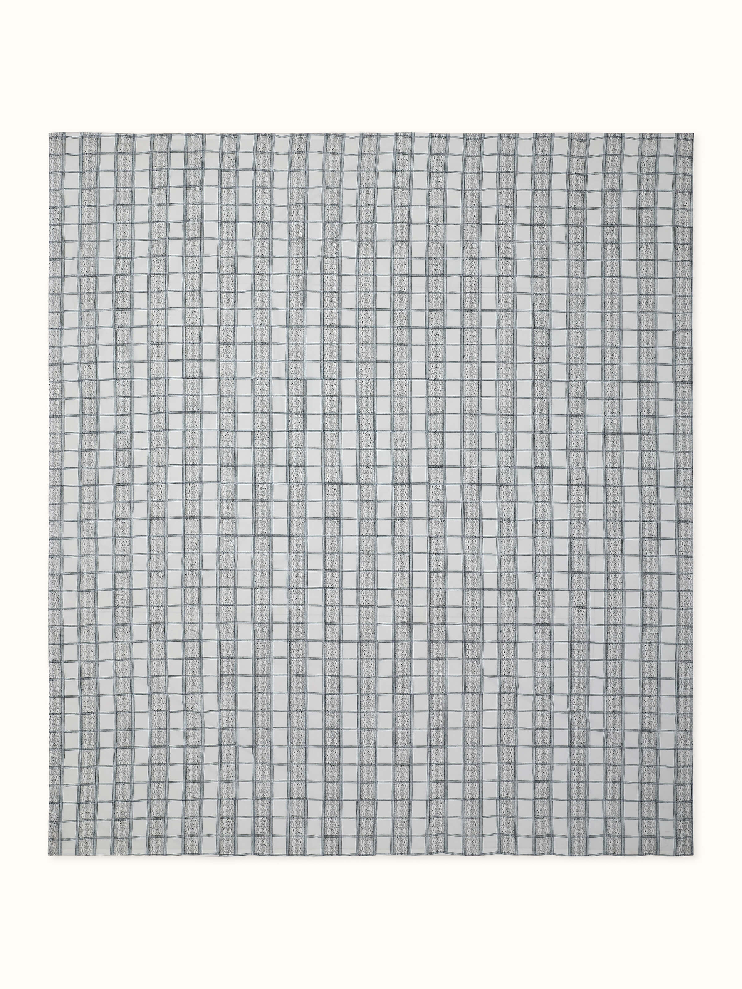 Orion Cotton Sanganeri Hand Block Print Checks Queen-size Bedsheet Set