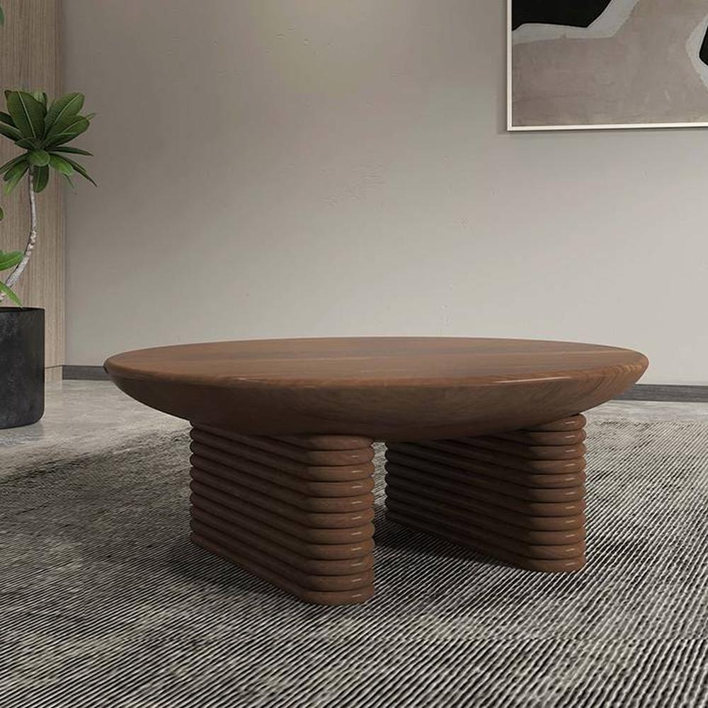 Ribbed Coffee Table Brown