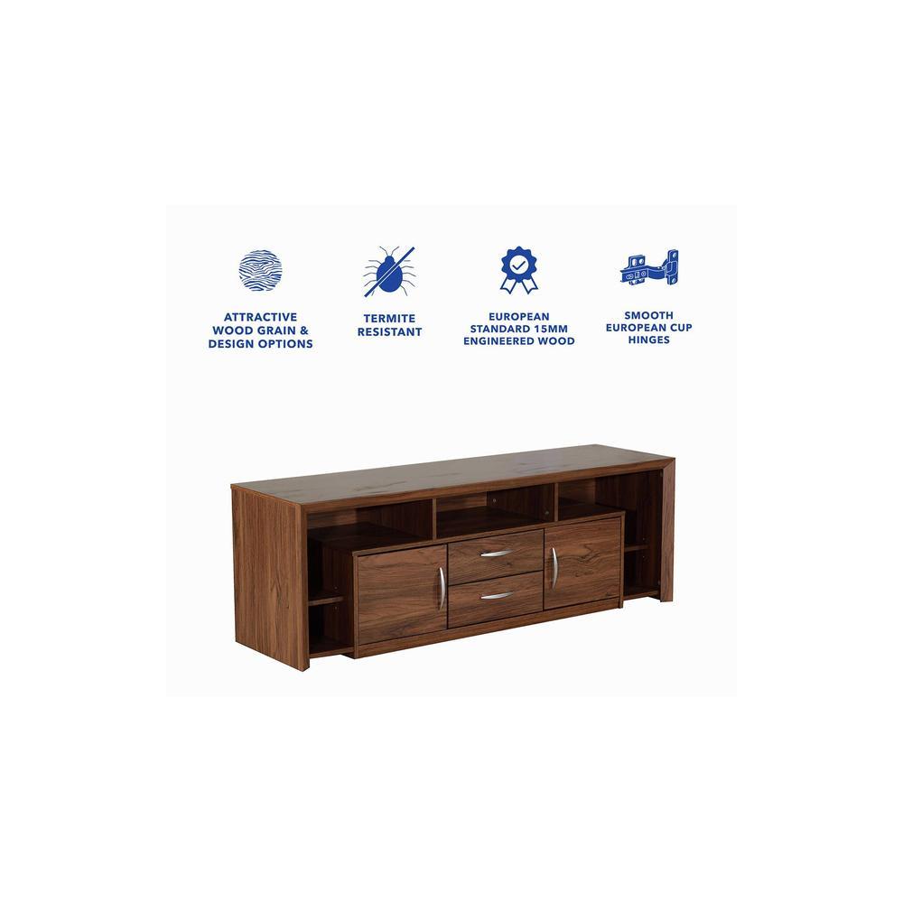 Yuko TV Unit with Two Drawers in Columbia Walnut Finish