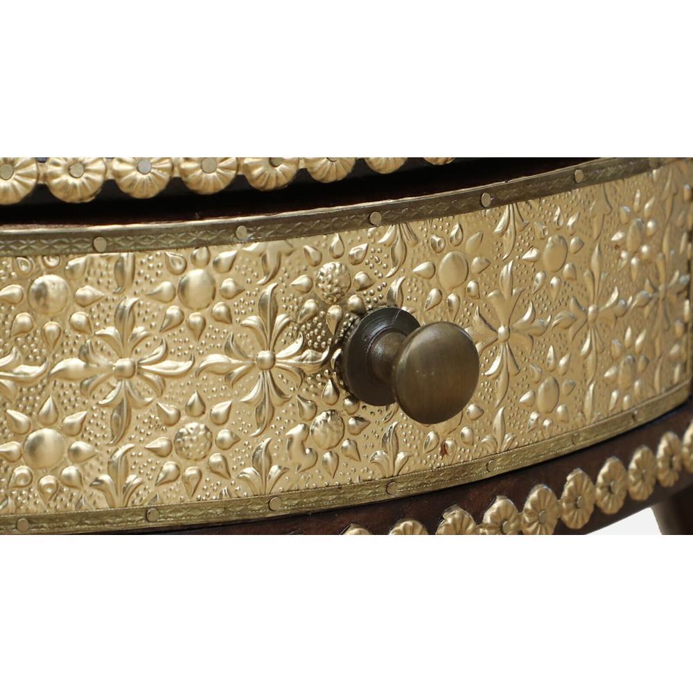 Solid Wood End Table In Walnut Finish With Drawer