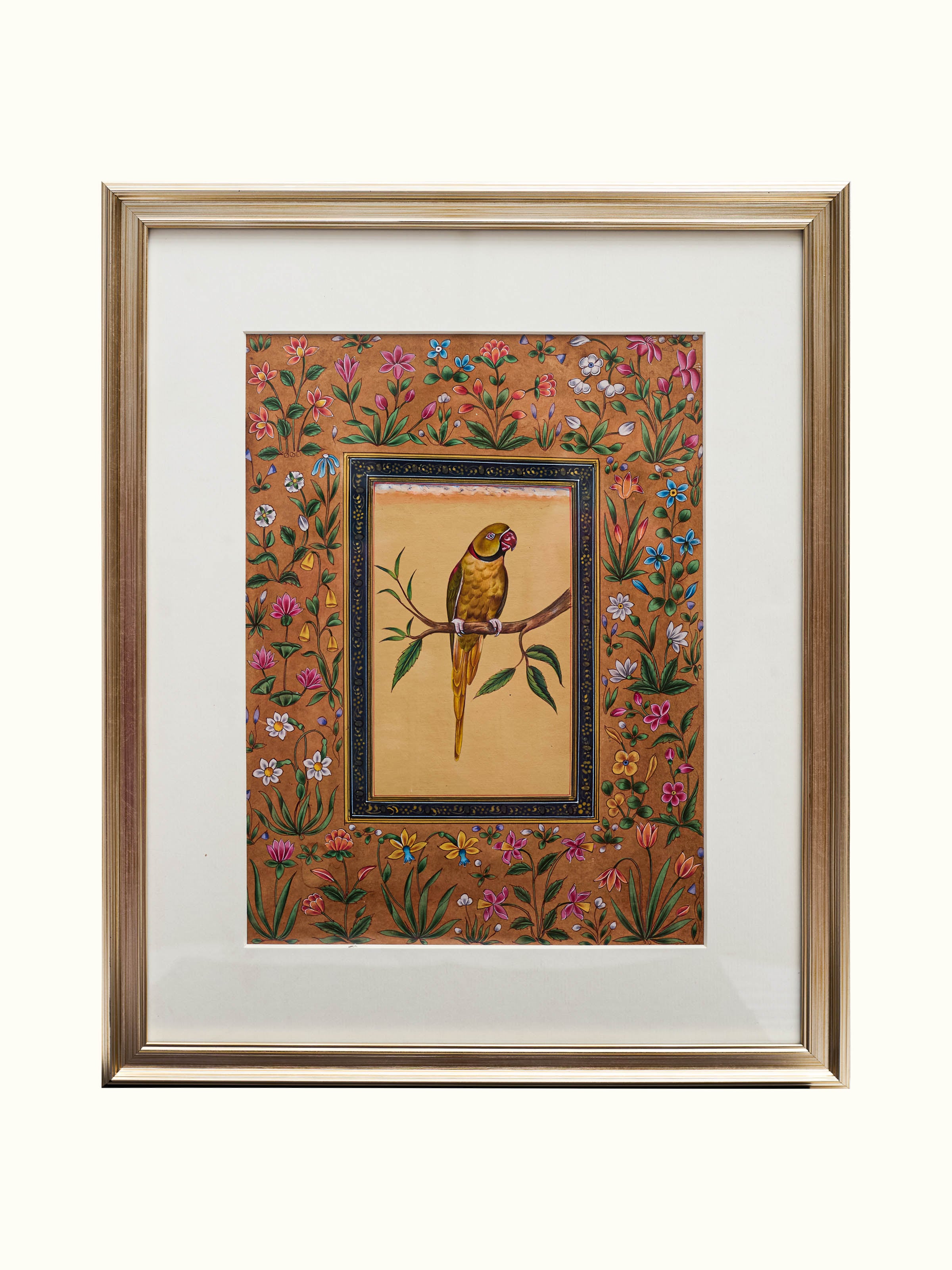 Parrot on The Branch Miniature Painting