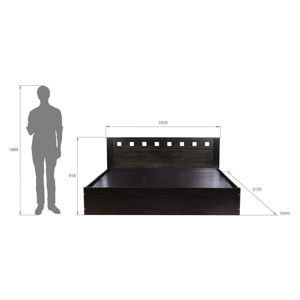 Erinnyes Solid Wood King Size Drawer Storage Bed In Melamine Finish