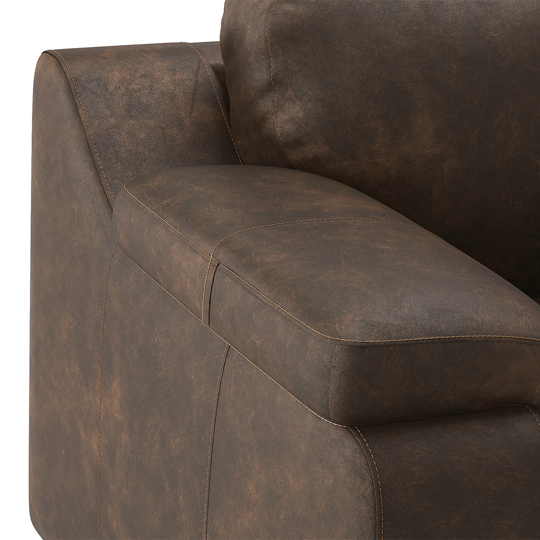 Trissino 3 Seater Luxury Italian Leather Sofa In French Roast