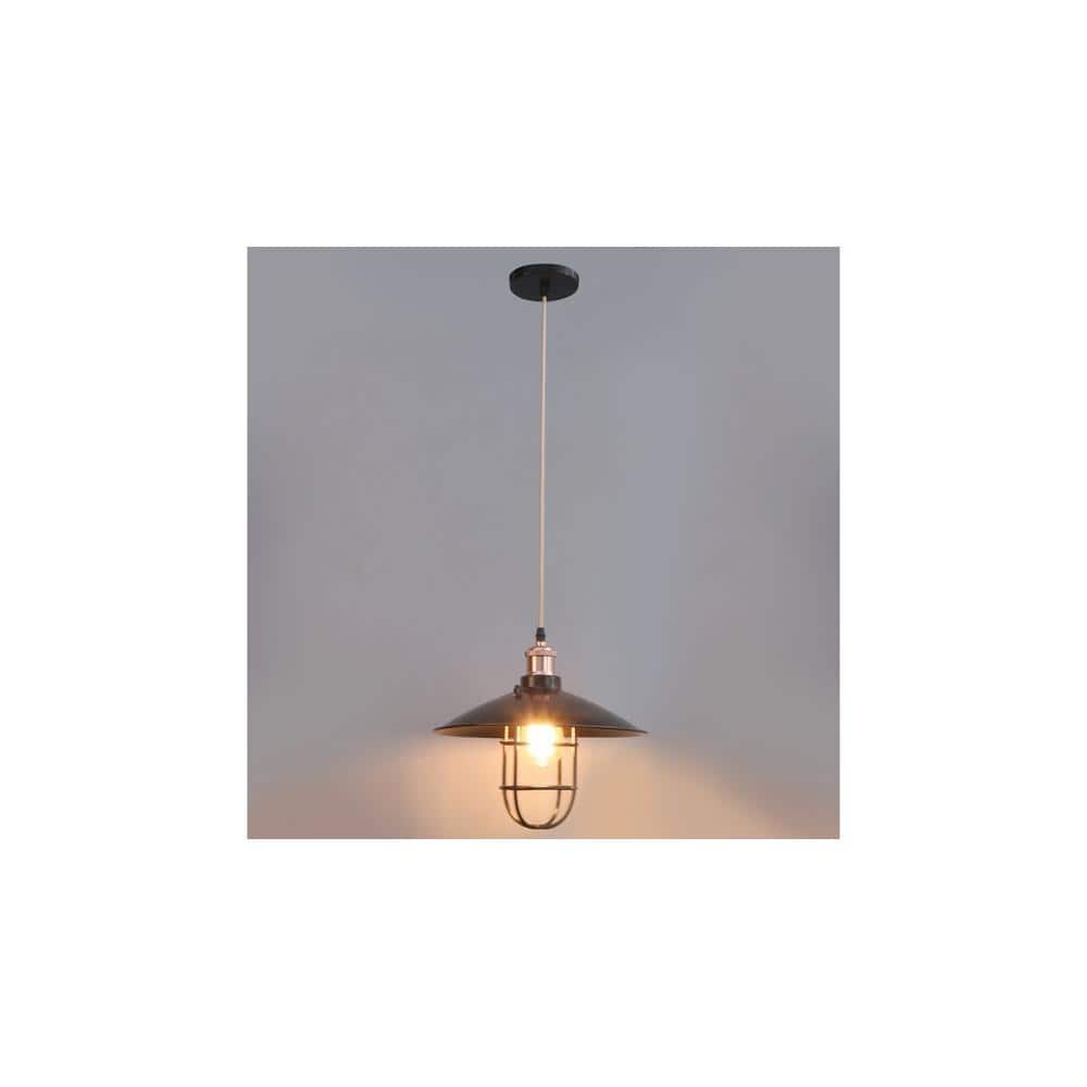 Vintage Industrial Black Metal Single Hanging Light