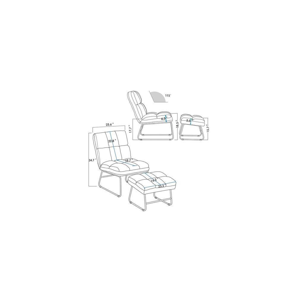 Hiltonia Chair With Ottoman Red