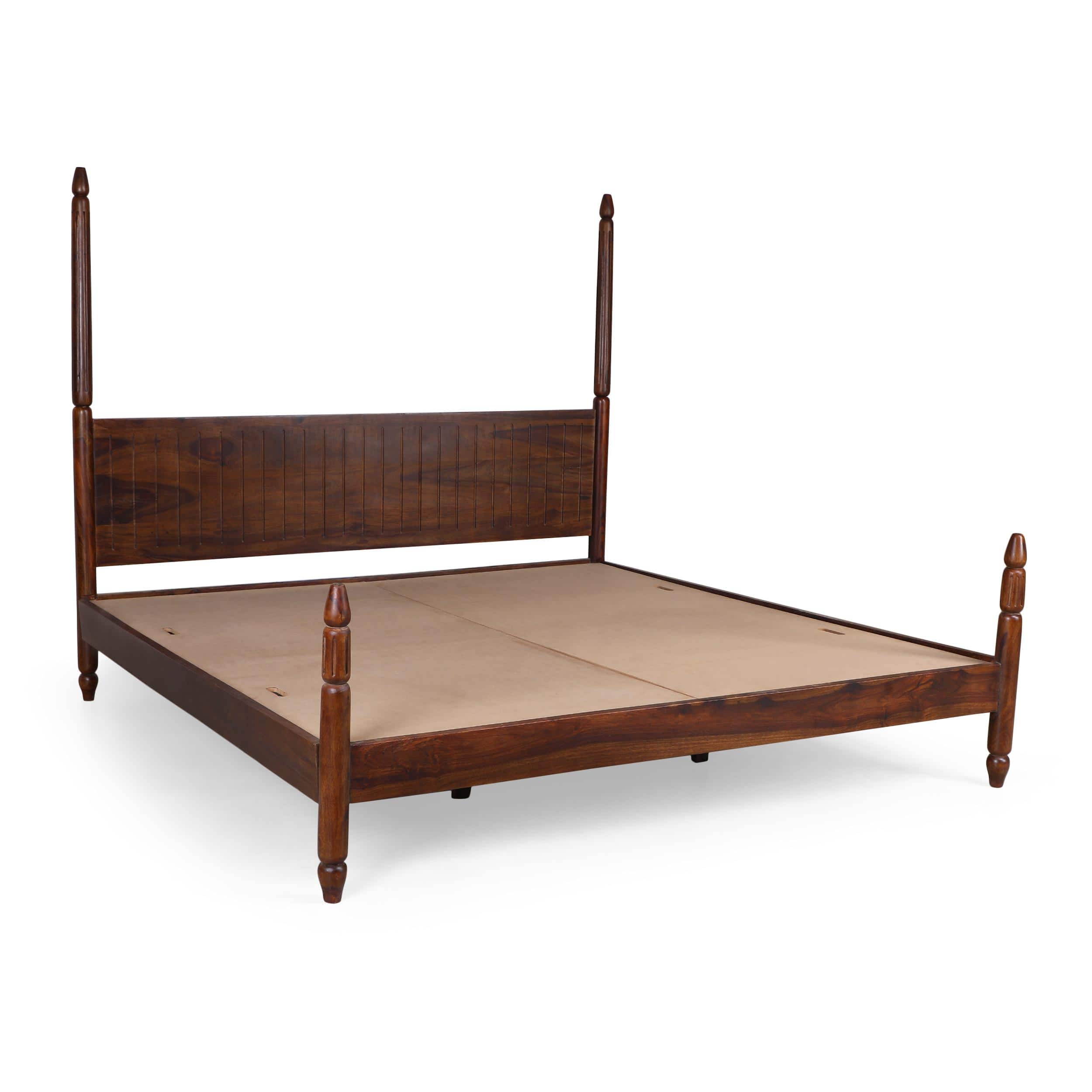 Dynasty Solid Wood Non Storage King Bed in Provincial Teak Finish