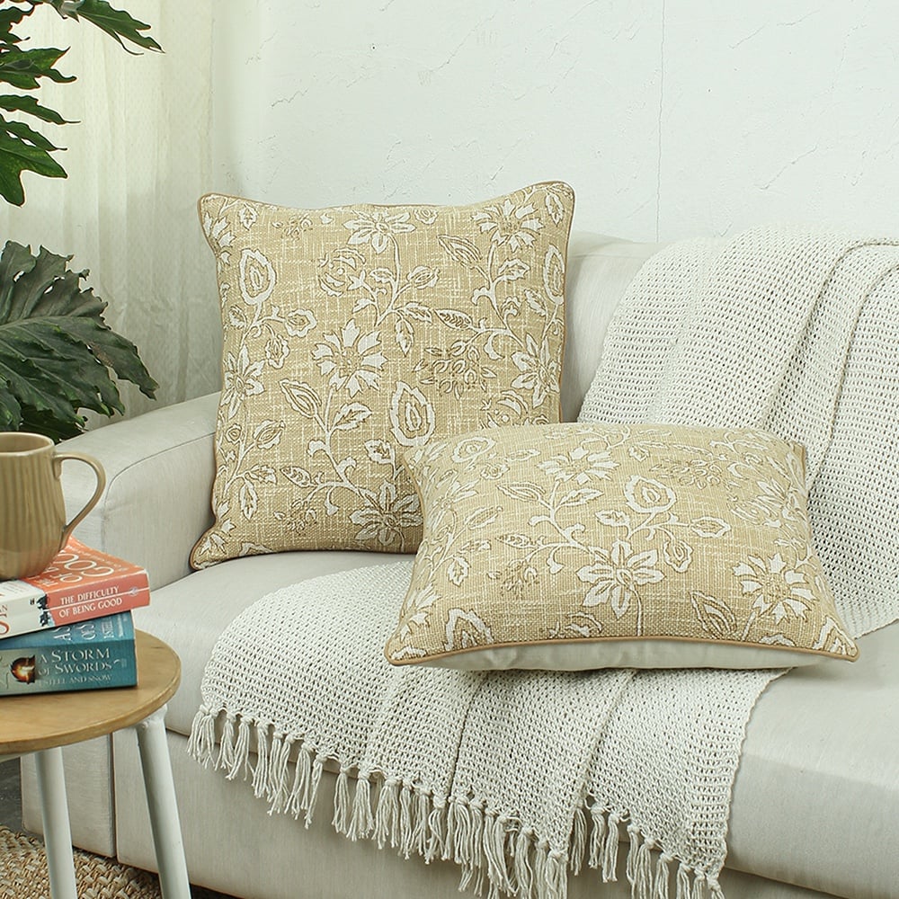 Botanical Garden Set Of 2 Cushion Cover With Yellow Colour
