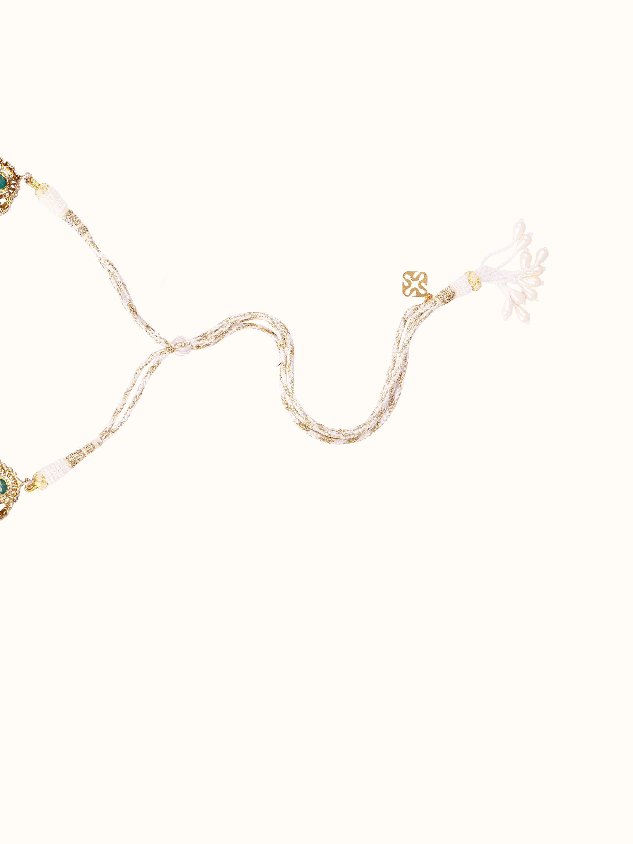 Detail of links and craftsmanship on silver smithing collar necklace