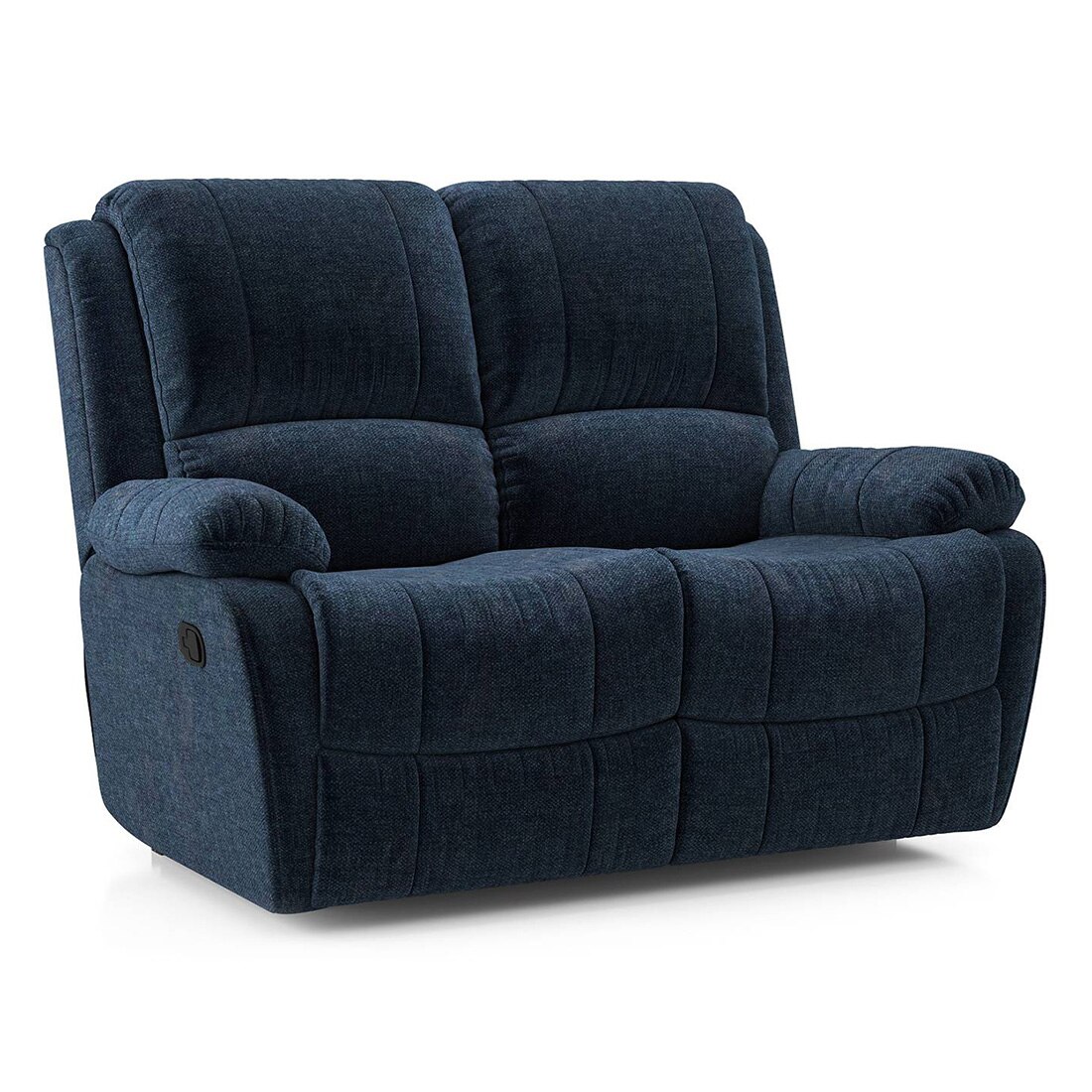 Lebowski Fabric Two Seater Manual Recliner in Cobalt Fabric Colour