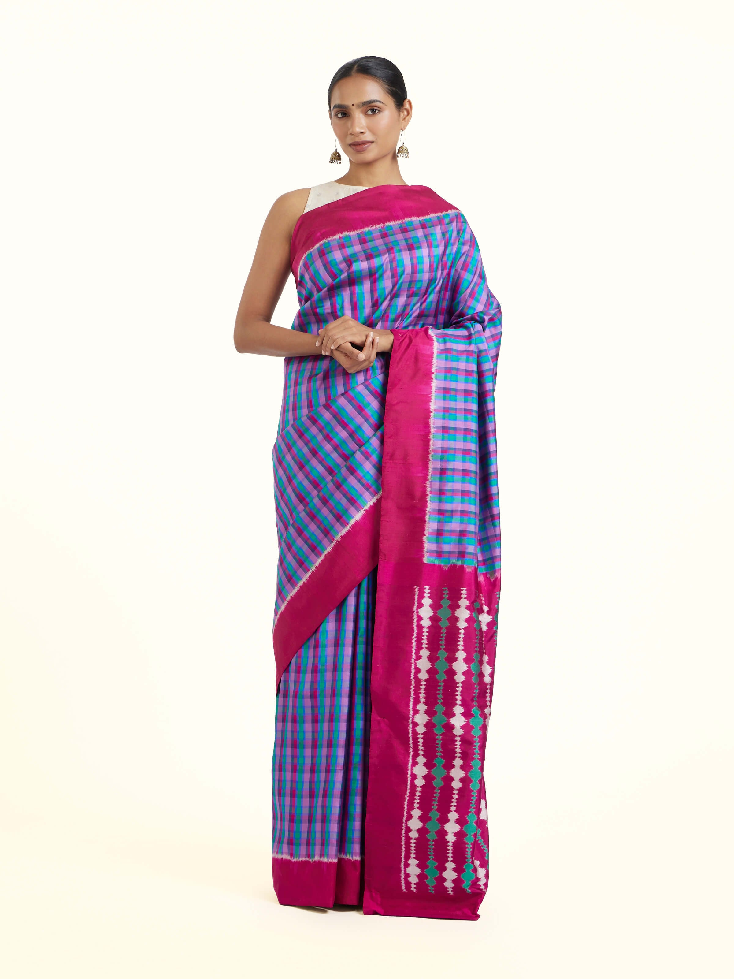 Blue Pochampally Single Ikat Saree