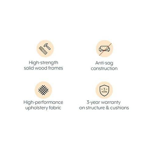 Florence Premium 2 Seater Fabric Sofa in Graphite Grey Colour