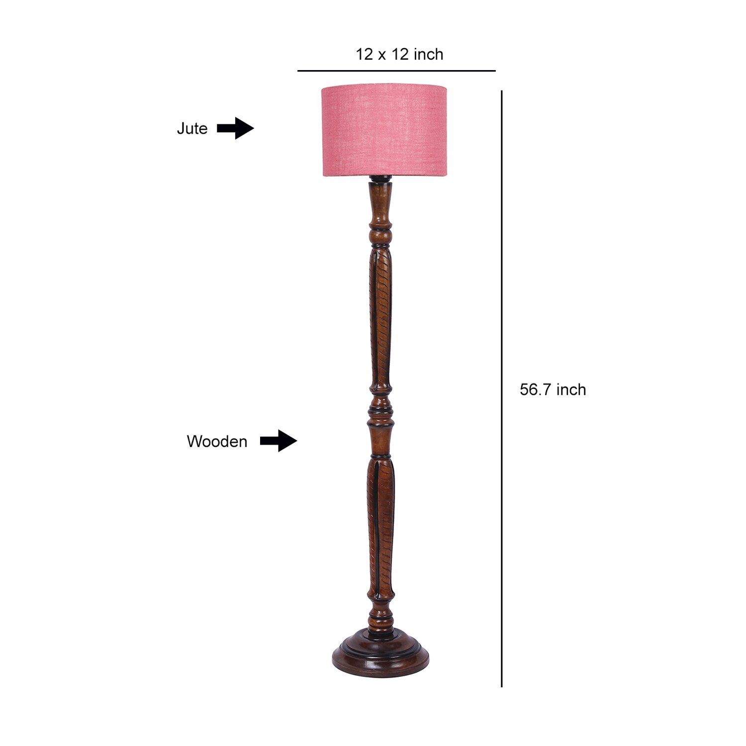 Devansh Wooden Floor Lamp