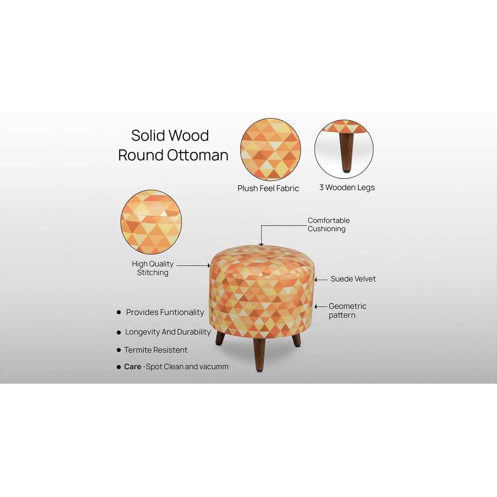 Arabella Solid Wood  Ottomon in  Yellow Colour
