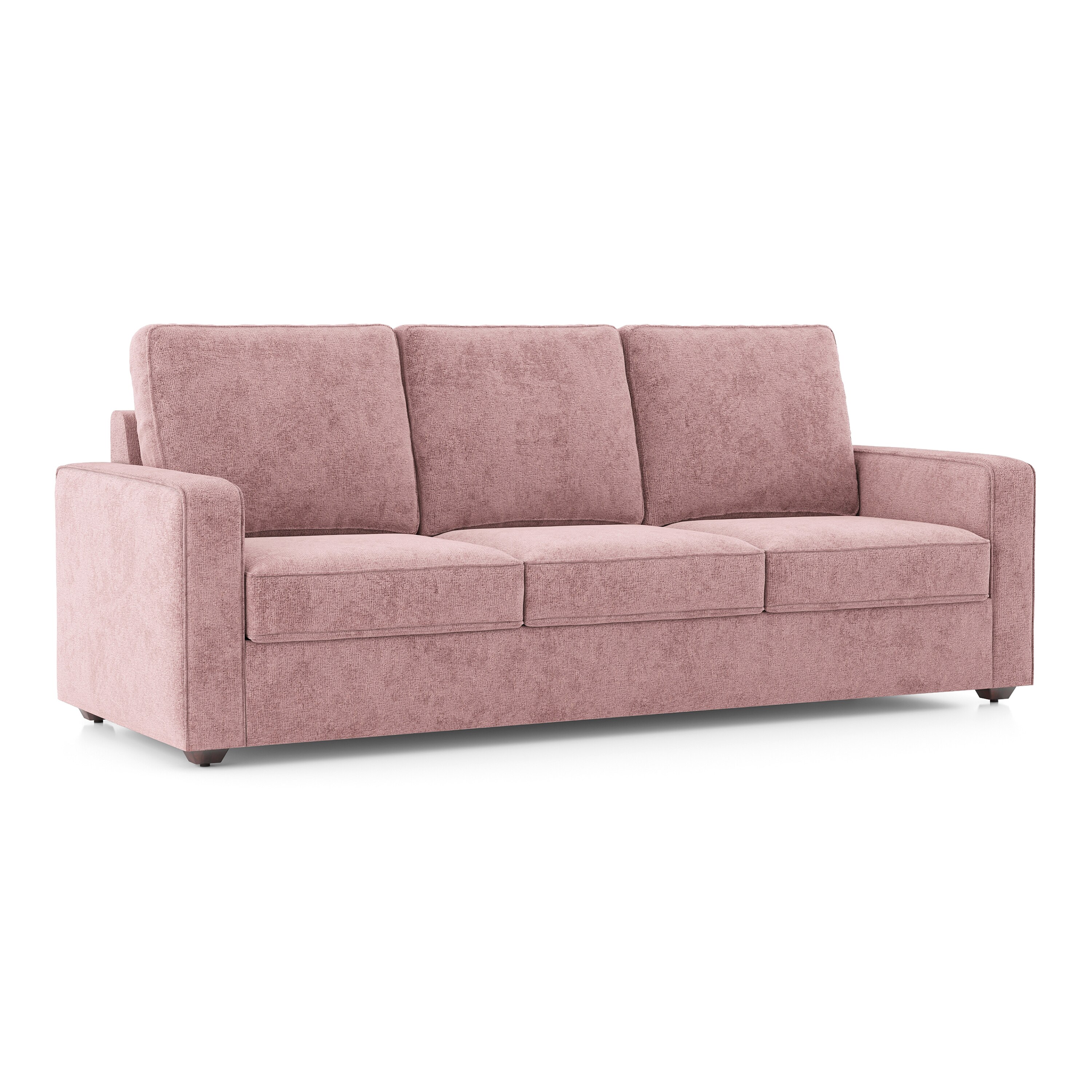 Apollo High Back Fabric Sofa (Colour : Desert Rose, Seating Capacity : 3 Seater, Cushion Type : Soft, Back Type : High Back)
