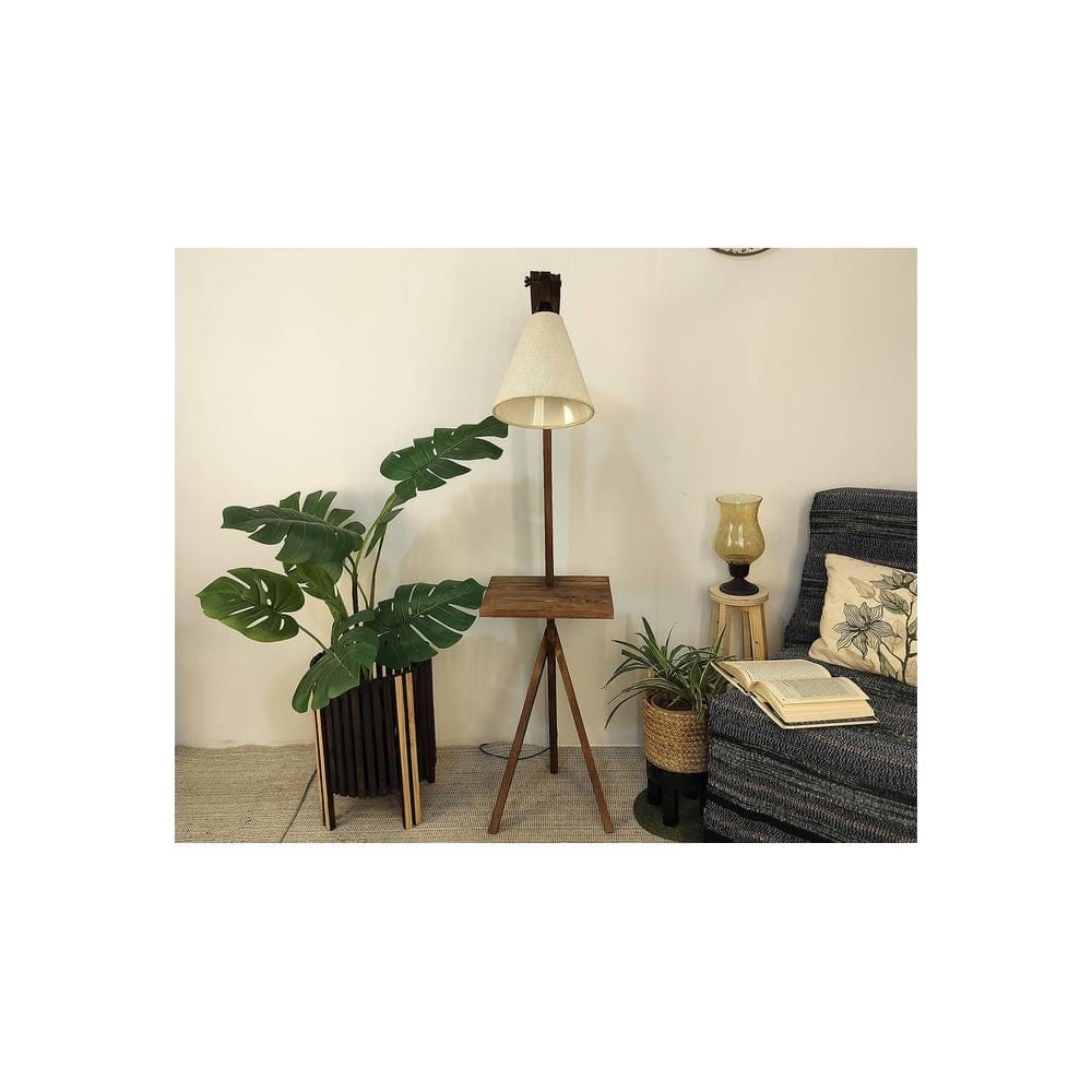Hubert Beige Jute Floor Lamp with Beige Jute Base