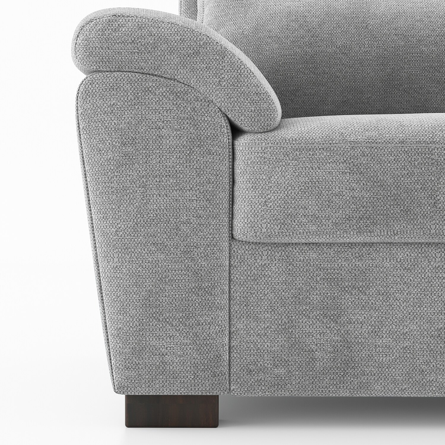 Adelaide Essential 3 Seater Fabric Sofa In Granite Weave