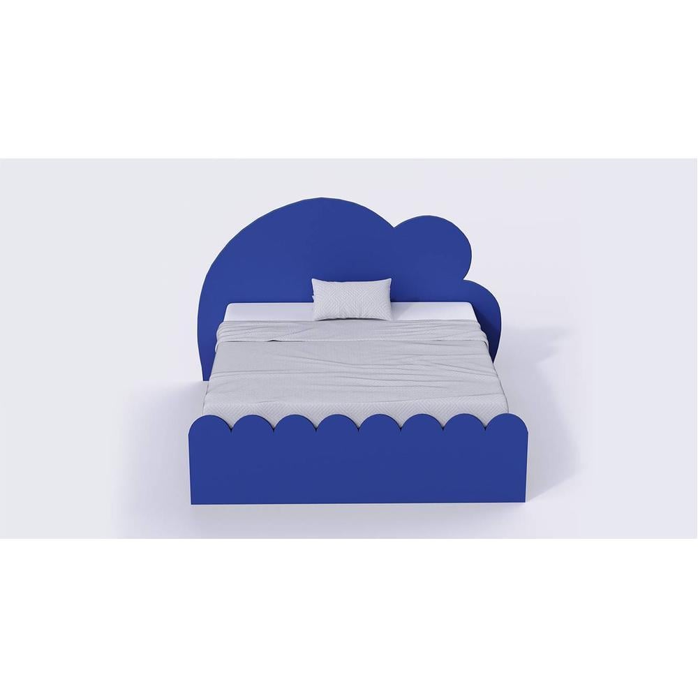 Cloud Engineered Wood Drawer Storage Bed in Blue Colour