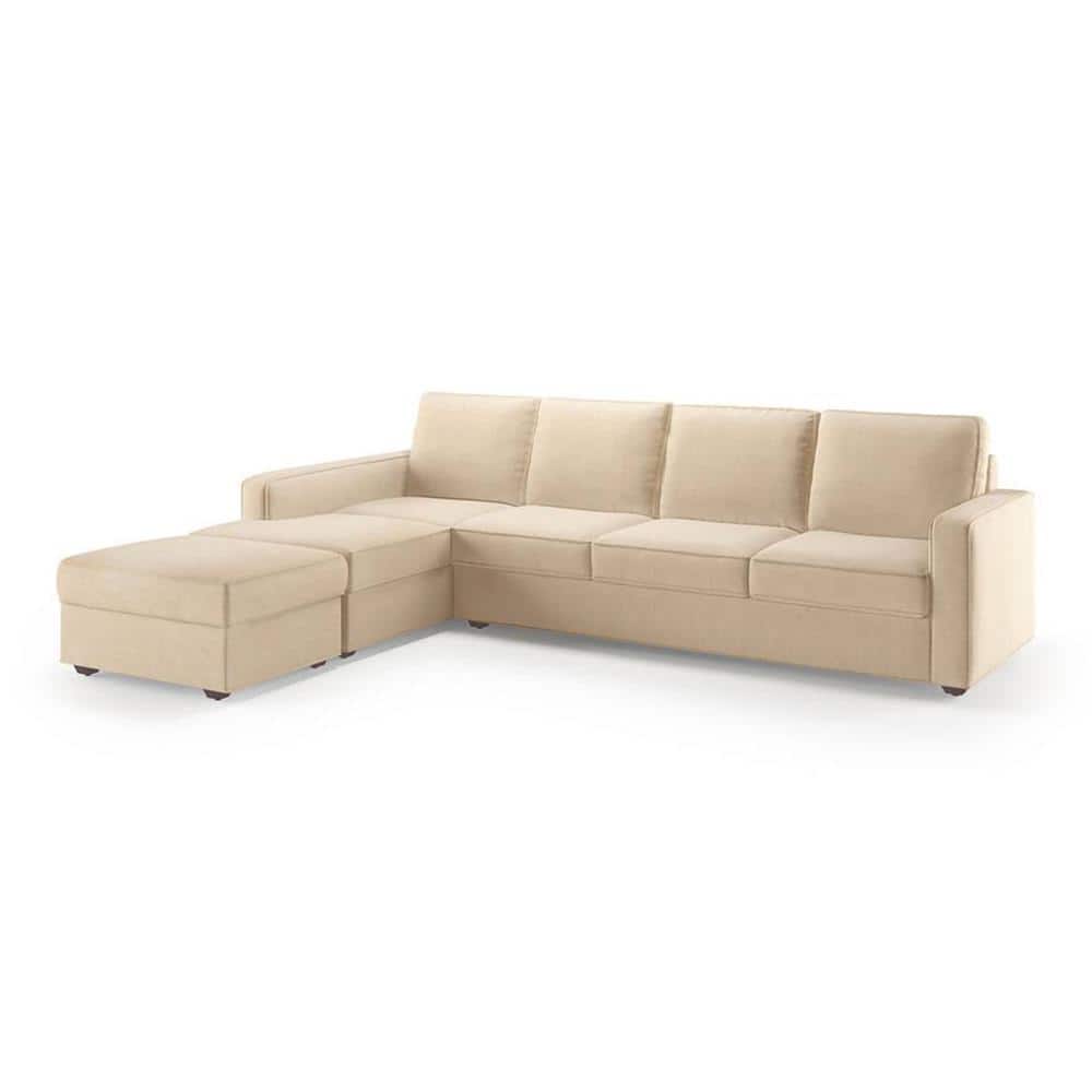 Apollo Sofa (Colour : Birch Beige, Cushion : Hard, Back Type : Regular, Seating Capacity : Left Aligned 3 Seater + Left Aligned Chaise)