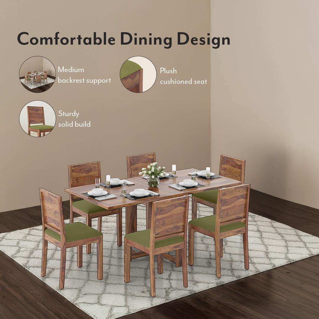 Oribi Solid Wood Dining Chair Set Of 2 In Teak Finish