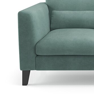 Lewis Sofa Set (Colour : Dusty Turquoise Velvet, Cushion : Soft, Seater : 2+1+1)