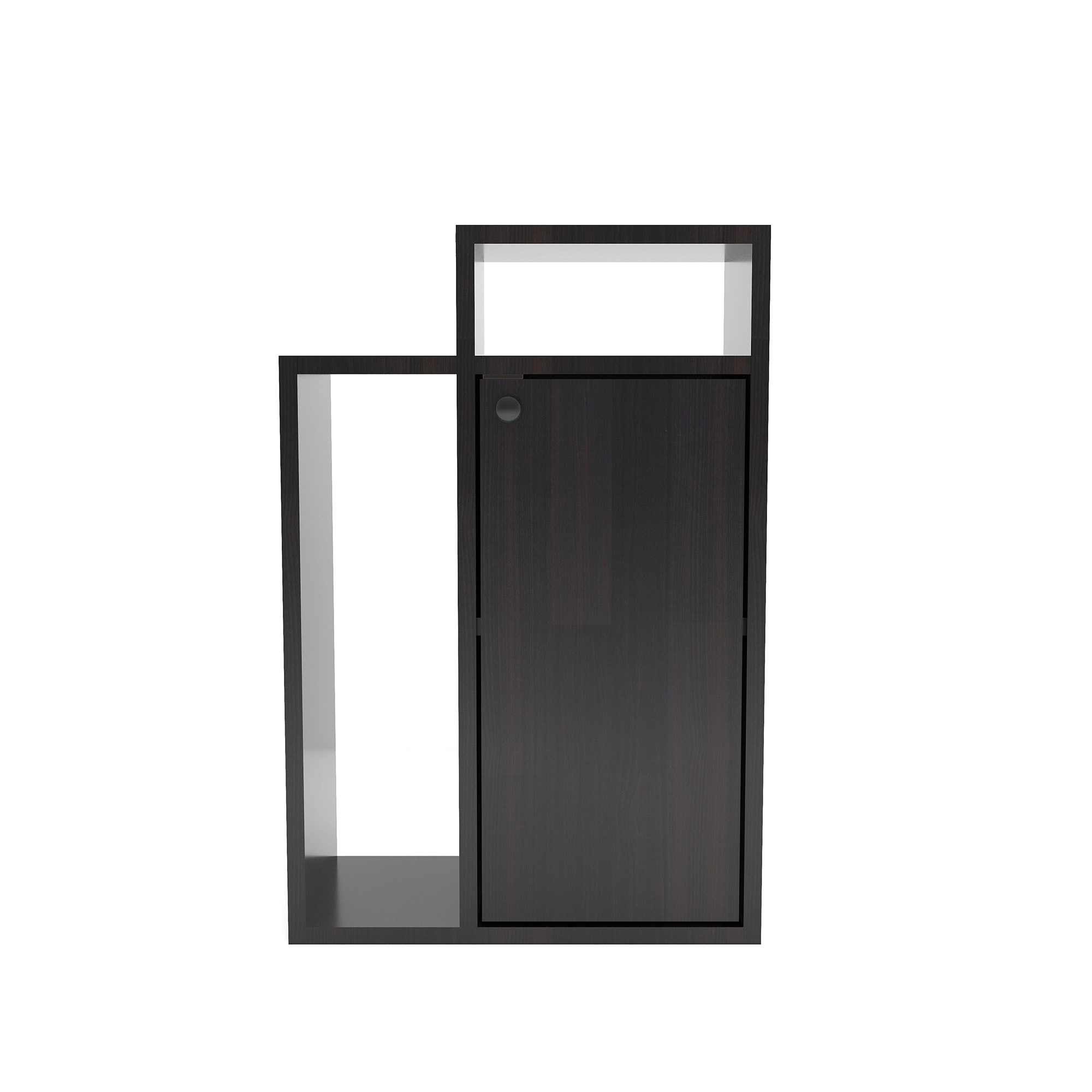 Akari Engineered Wood Bedside Table in Wenge Finish