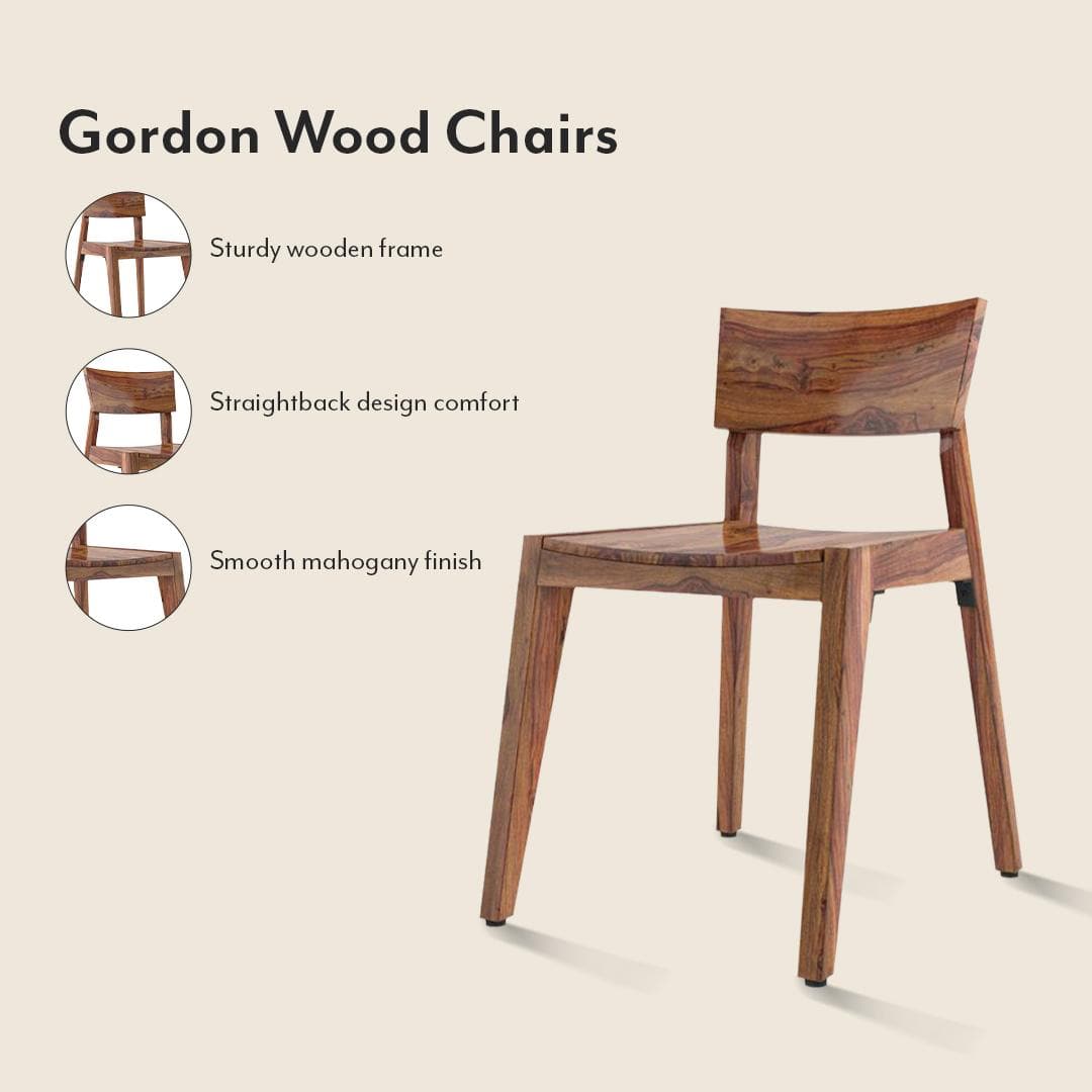 Catria - Gordon 4 Seater Dining Table Set (Finish- Teak)