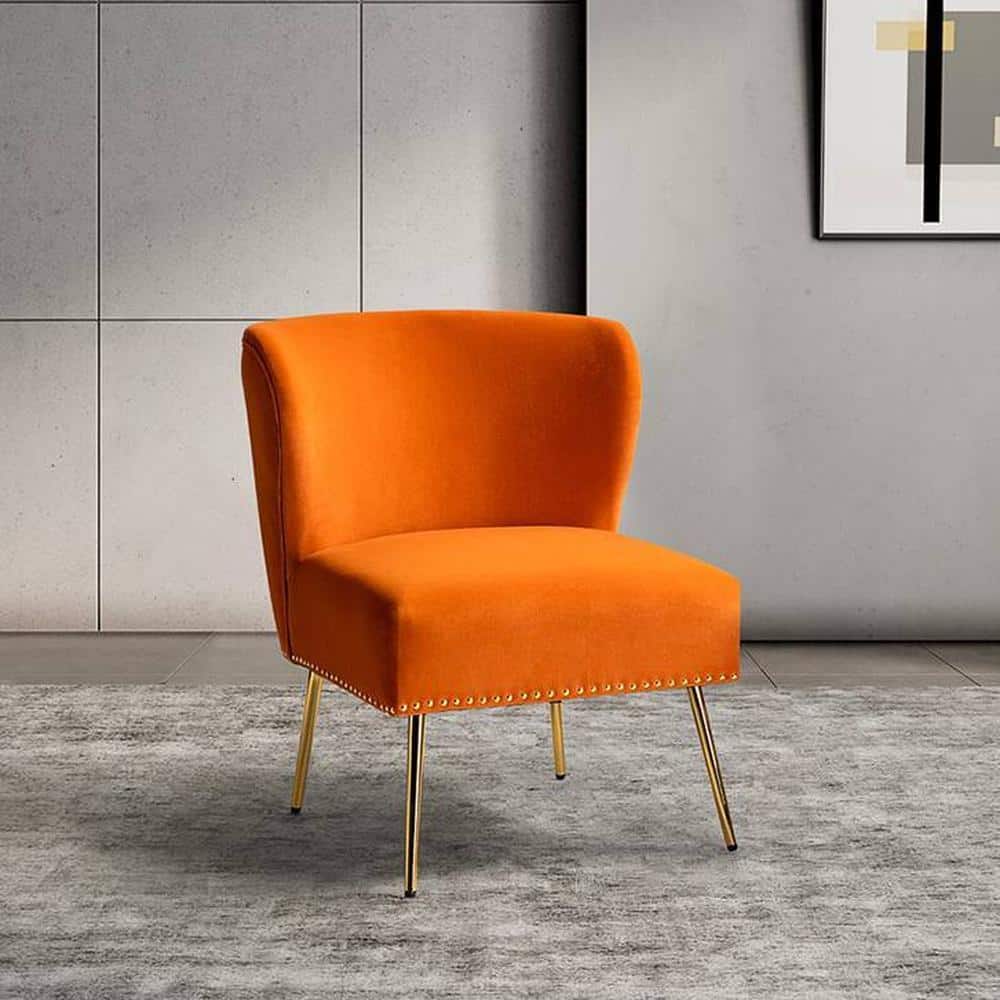 Rabel Accent Chair in Orange Colour