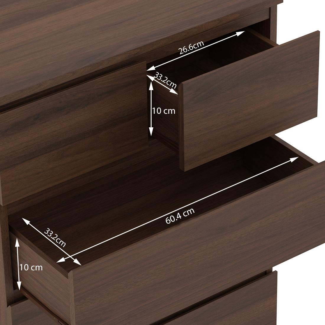 Bocado Tall Engineered Wood Chest of 6 Drawers in Columbian Walnut Finish