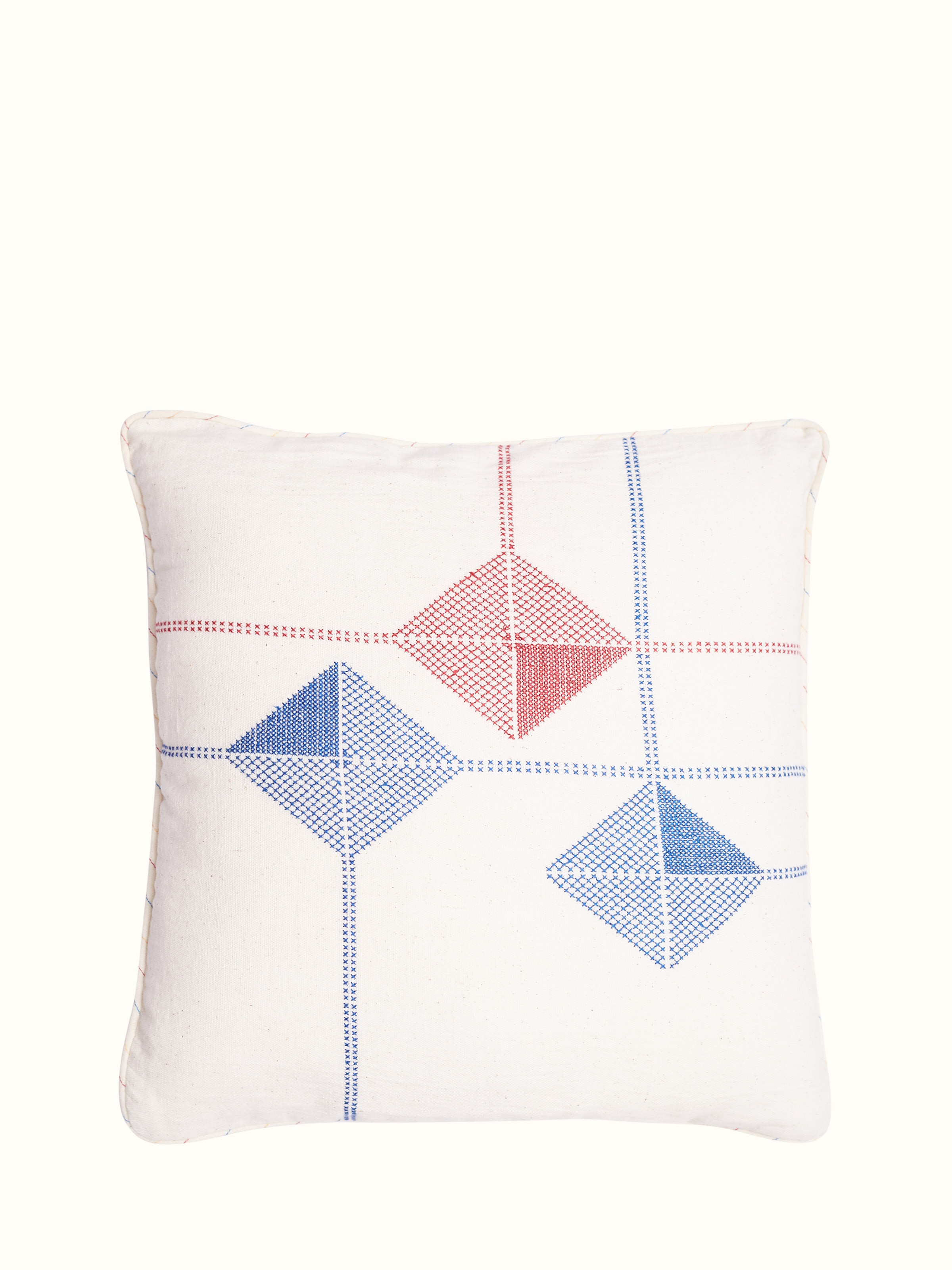 Uttarayan Hand Embroidery Kutch Jat Cotton Cushion Cover