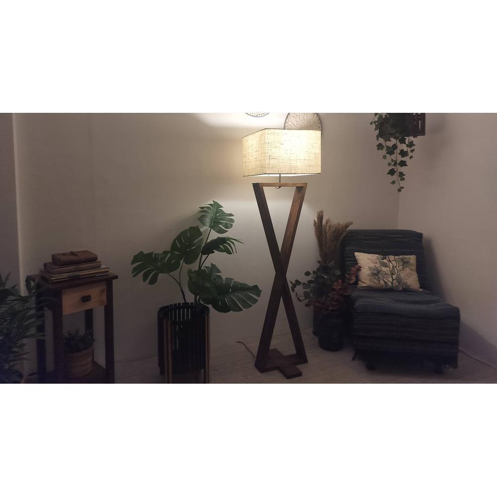 Infinity Beige Jute Floor Lamp with Beige Jute Base