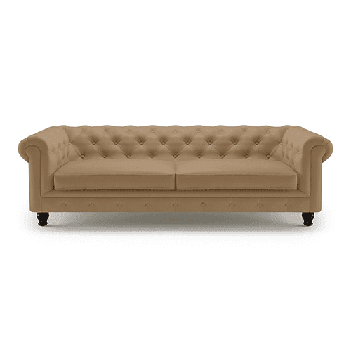 Winchester 3 Seater Leather Sofa in Camel Colour