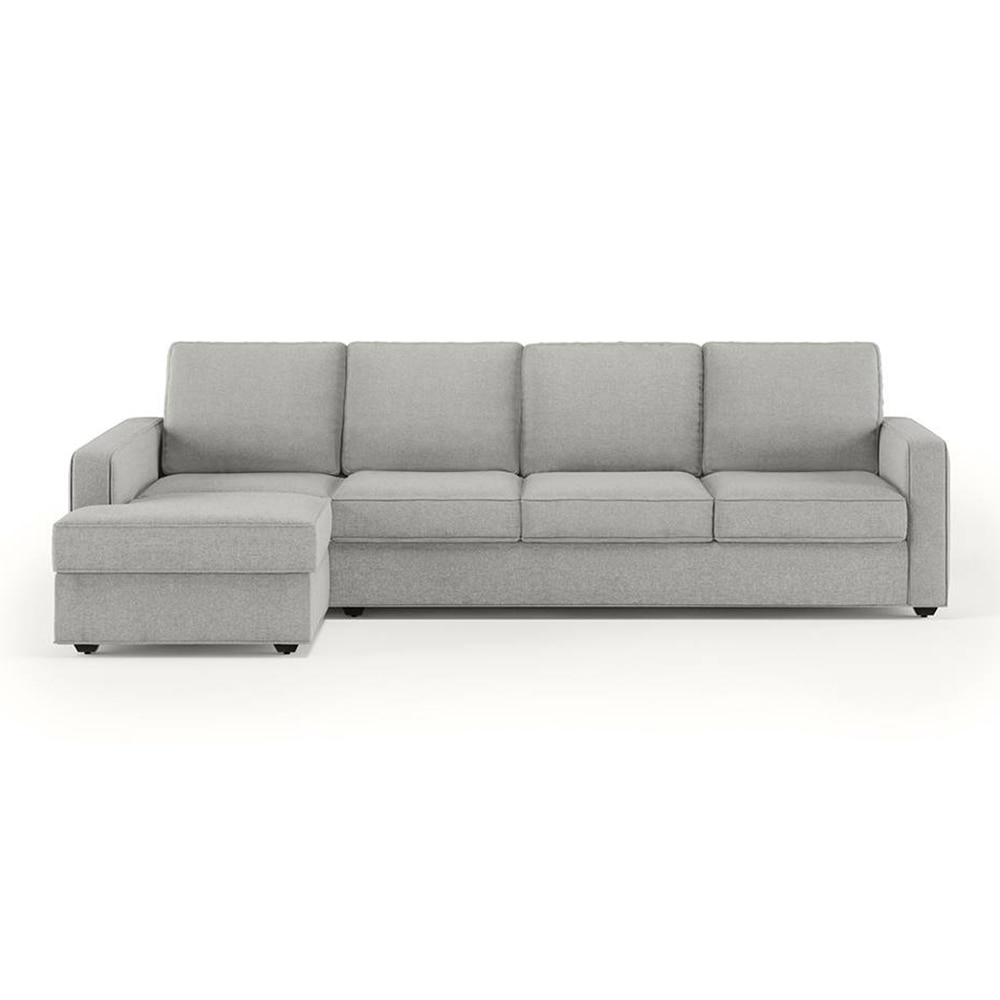 Apollo Sofa (Colour : Vapour Grey, Cushion : Soft, Back Type : Regular, Seating Capacity : Left Aligned 3 Seater + Left Aligned Chaise)