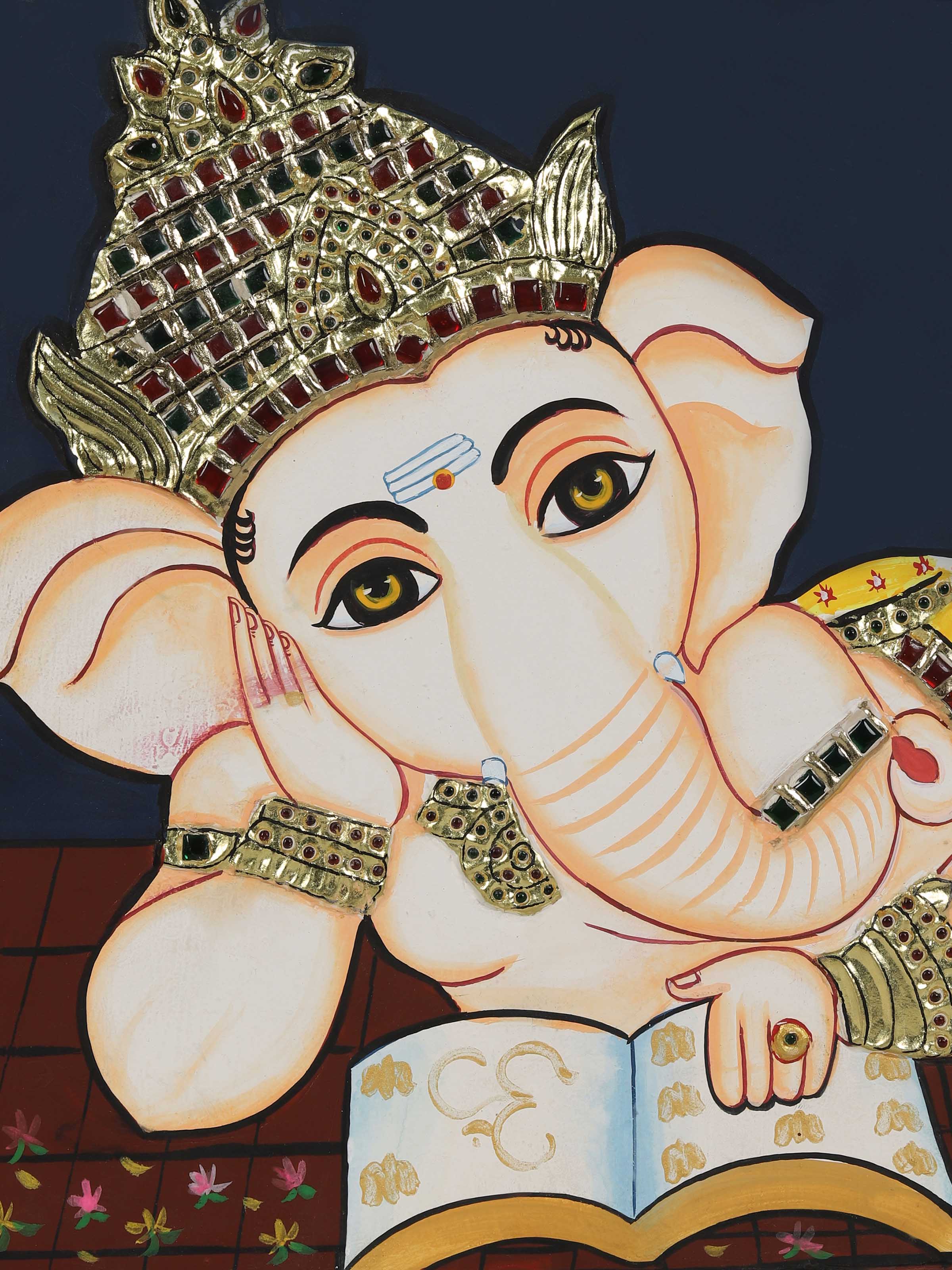 Modern Ganesha Thanjavur Painting