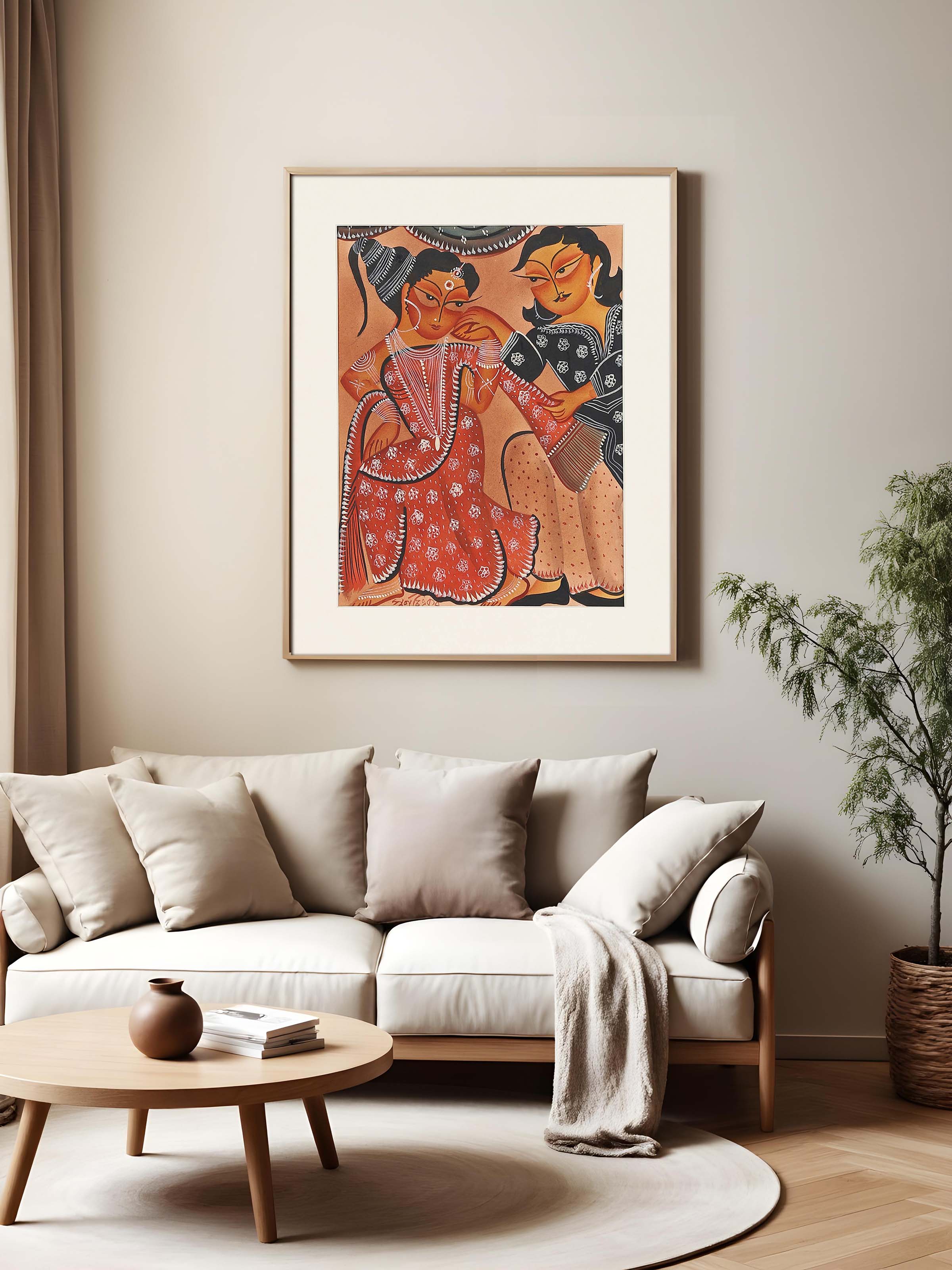 Lifestyle view of Babu Culture Kalighat Painting