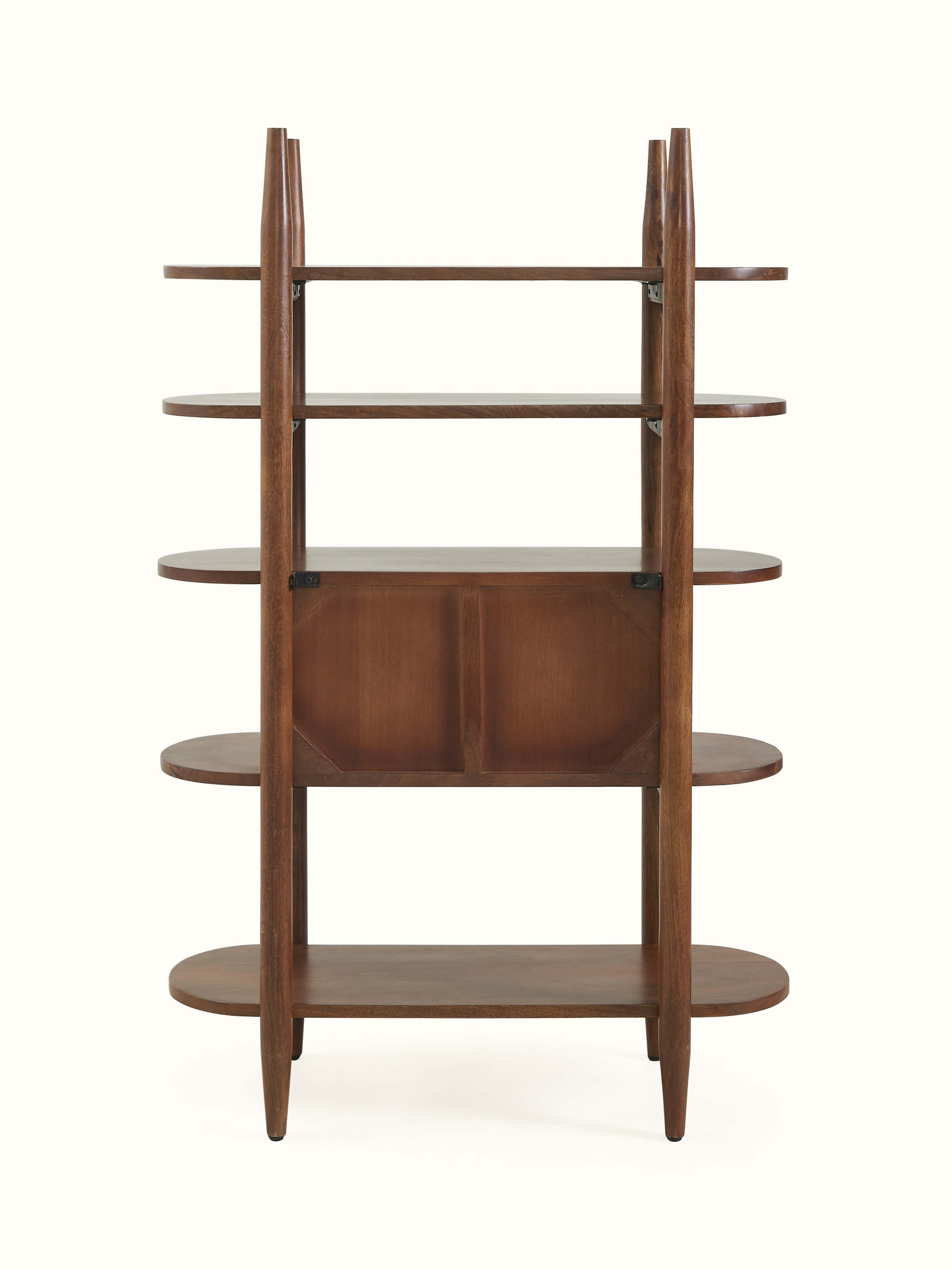Back view of Pacchikari Mango Wood Walnut Finish Book Shelf