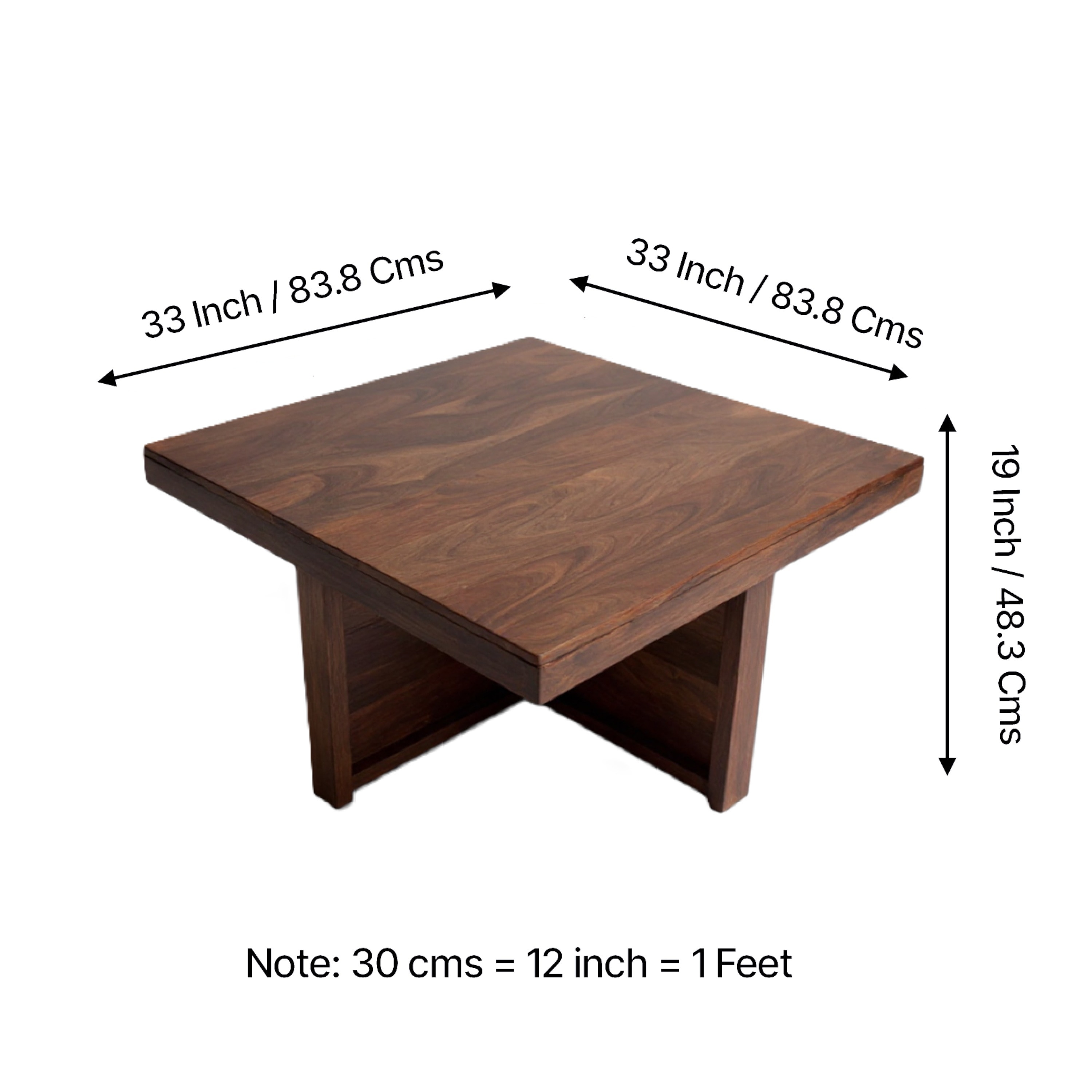 Nordic Sheesham Wood Accent Coffee Table Set With 4 Stools In Provisional Teak Finish
