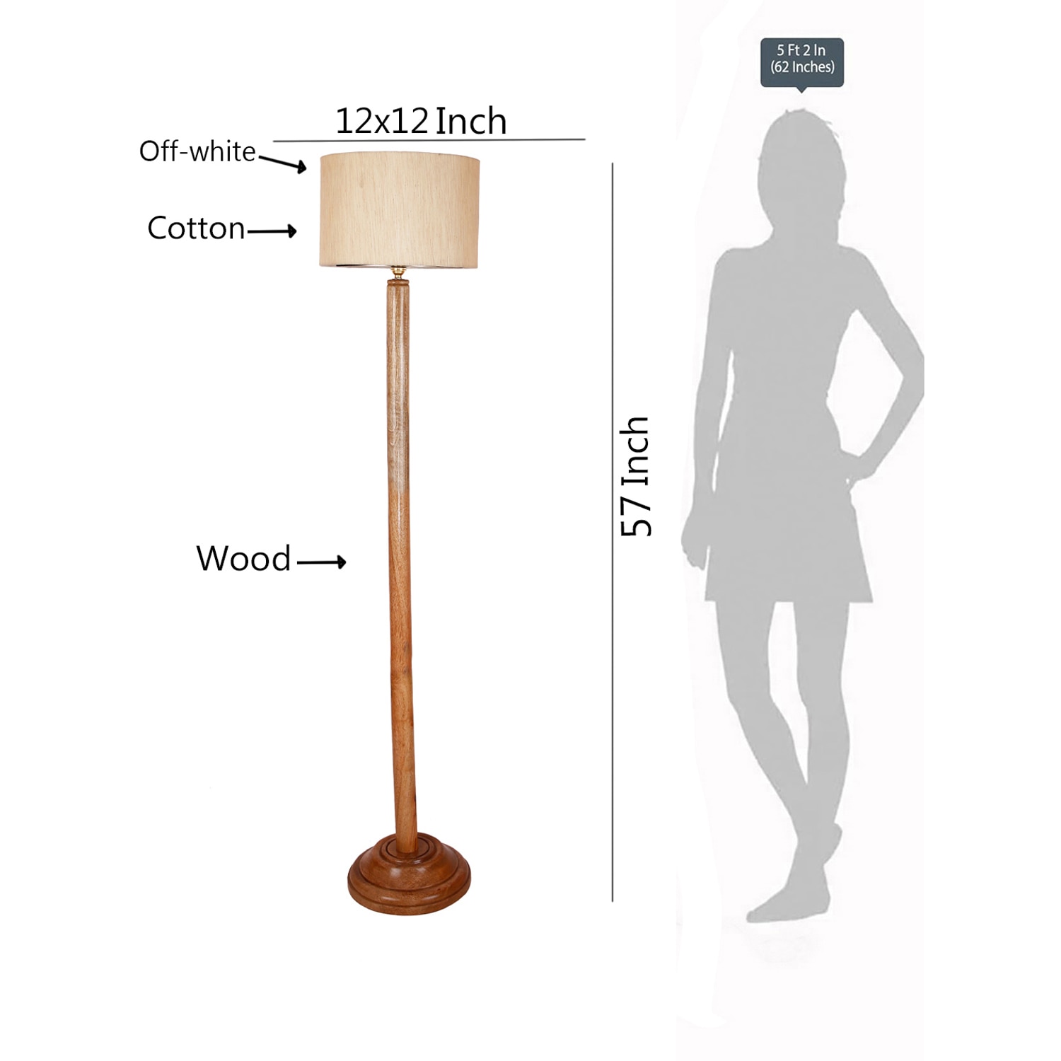 Devansh Wooden Foor Lamp