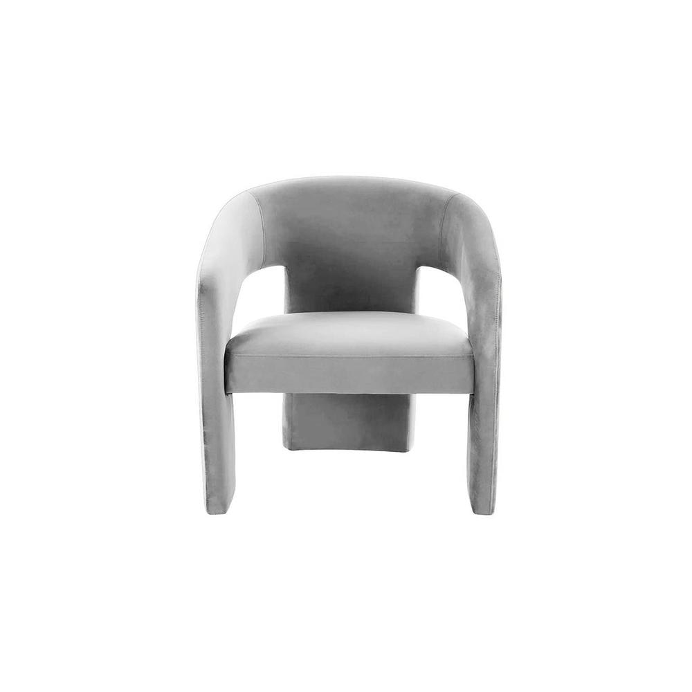 Ashley Velvet Accent Chair in Grey Colour