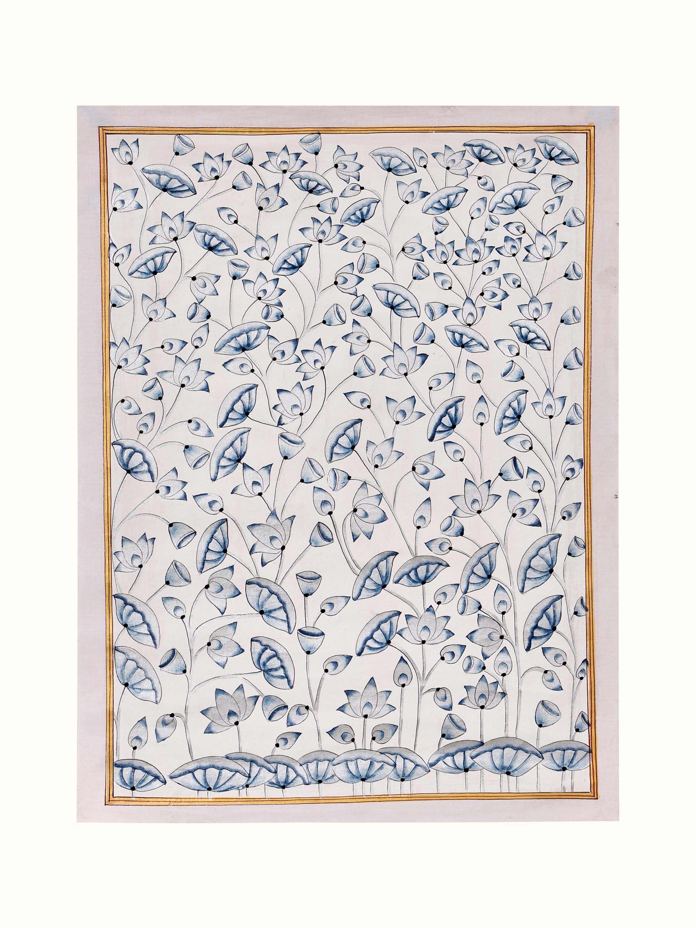 Kamal Talai White Pichwai Painting