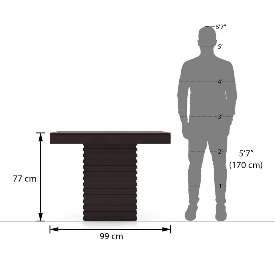 Julian 4 Seater Dining Table With Set Of 4 Capra Dining Chairs (Finish- Mahogany)