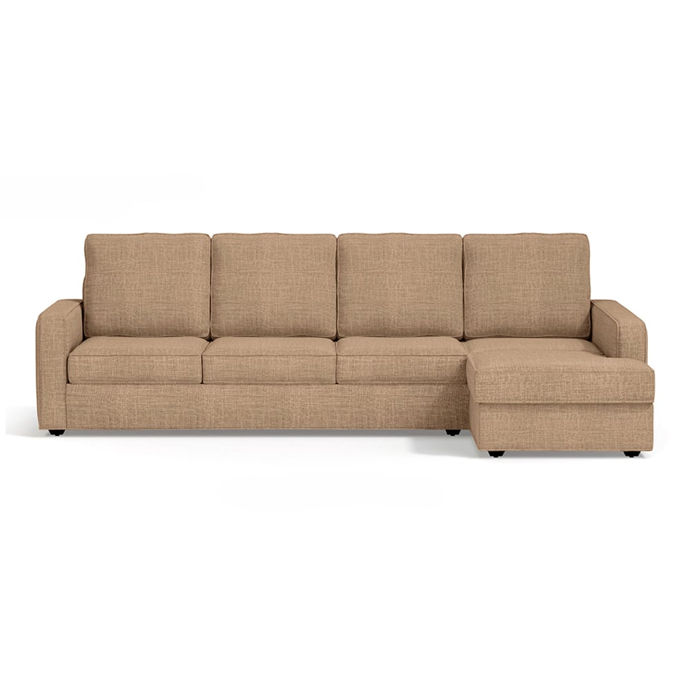 Apollo Compact Sofa (Colour : Sandshell Beige, Cushion : Soft, Back Type : High Back, Seating Capacity : Right Aligned 3 Seater + Right Aligned Chaise + Ottoman)